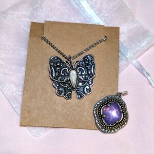 James Avery Sterling Silver Bronze Mother of Pearl Brocade Butterfly